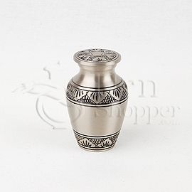 Pewter Leaves Brass Metal Token Cremation Urn