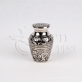 Silver Oak Brass Metal Token Cremation Urn