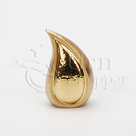 Teardrop Brushed Brass Metal Token Cremation Urn