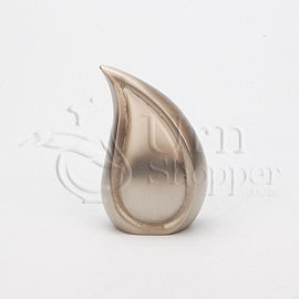 Teardrop Brushed Pewter Token Cremation Urn