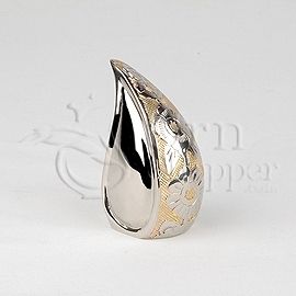 Teardrop Silver-Gold Token Cremation Urn