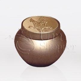 Tempus Gold with Eagle Token Brass Metal Cremation Urn