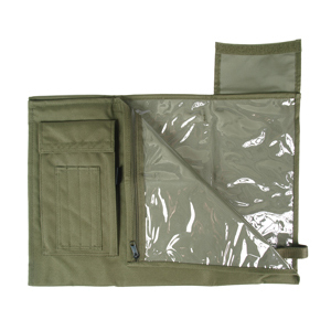 Foldable Map Case - 600D Polyester, 70x50cm Unfolded, Zippered Closure | Clear Plastic Window, Multiple Pen Holders, Snap Hook