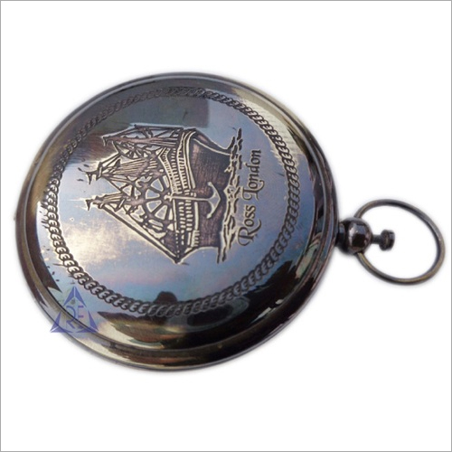 Brass Shiny Antique Nautical Push Button Pocket Compass