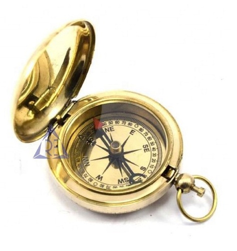 Push-Button Brass Compass