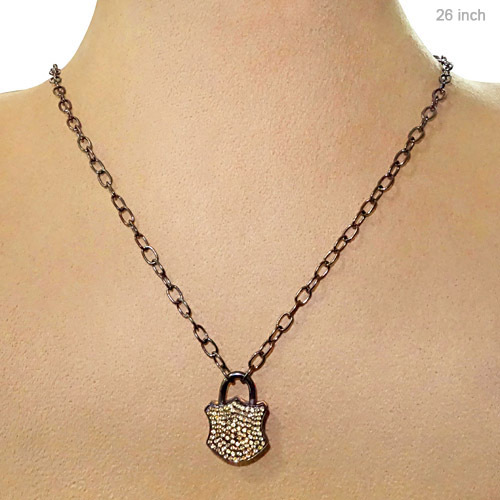 Yellow Sapphire Silver Lock Pendant