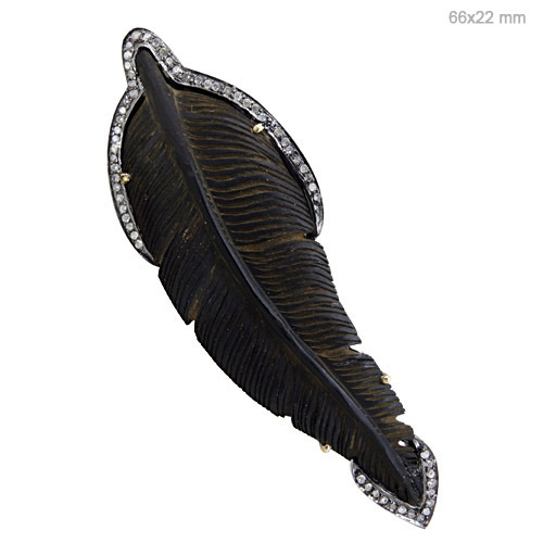 Ivory Diamond Gold Pendant