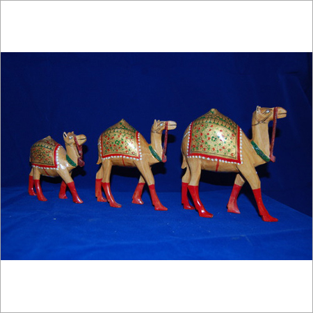 Wood Wooden Camel Statue