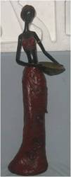 African Woman Resin Sculpture