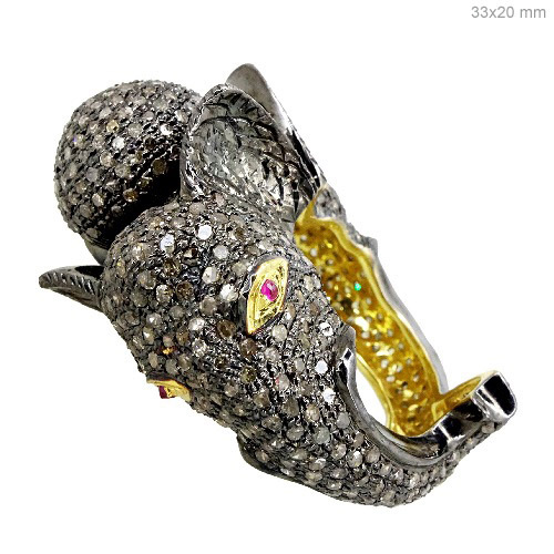 Pave Diamond Ruby Ring