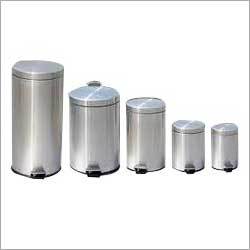 Silver Cover Stainless Steel Dust Bins