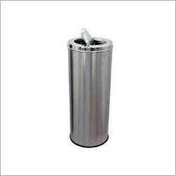 Silver Stainless Steel Paddle Dust Bin