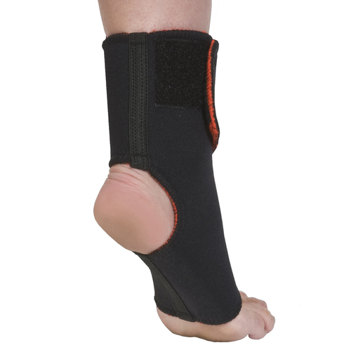 Tubular Anklet Support (Short) - Neoprene Nylon, One Size, Black | Hook and Loop Closure, Firm Compression, Flexibility Maintenance