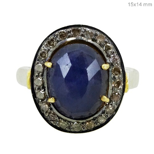 Sapphire Diamond Gold Ring