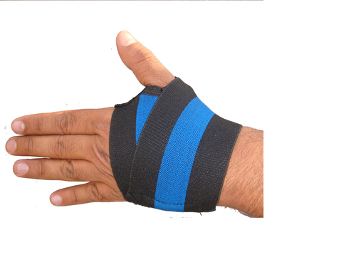 Wrist Binder With Thumb Premium - Neoprene Nylon, One Size, Blue | Stabilizes CMC Joint, Adjustable Straps, Comfortable Fit
