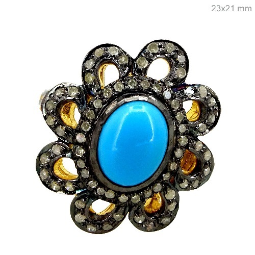 Turquoise Diamond Ring