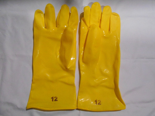 Plain Yellow Rubber Hand Gloves