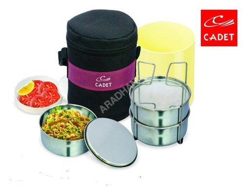 Hot Steel Tiffin Box - 3 Stainless Steel Containers, 1 Plastic Inner, Medium Size | Leakproof, Insulated, Portable, Organized
