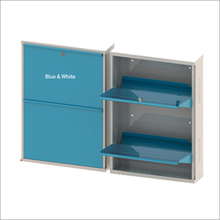 Blue White 2 Shelf Shoe Rack