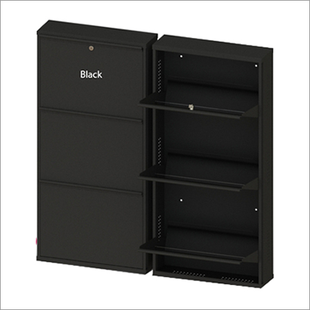 3 Shelves Black Shoe Rack