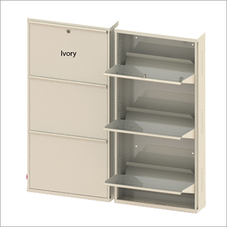 3 Shelves 20 Inch Ivory Shoe Rack