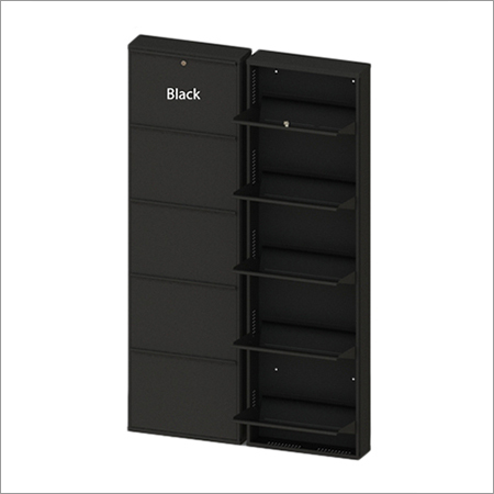 5 Shelves Black Shoe Rack
