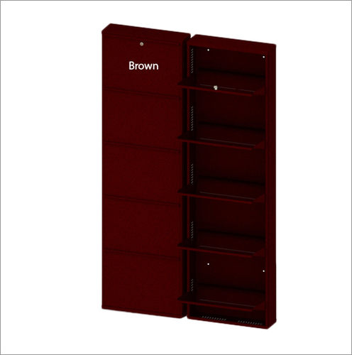5 Shelves 20 Inch Brown Shoe Rack
