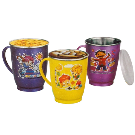 PLASTIC WITH STEEL MILK KIDS MUG