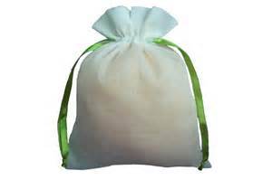 White Color Drawstring Cotton Pouch Bags
