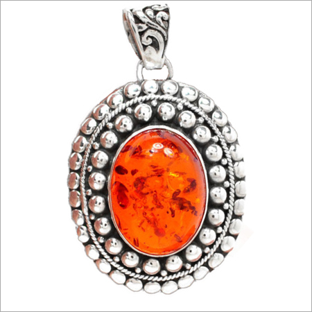 Amber Sterling Silver Pendant
