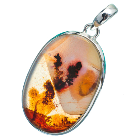 Scenic Dendric Agate Silver Pendant