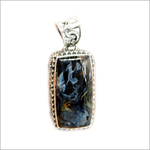 Rectangular Silver Petersite Pendent