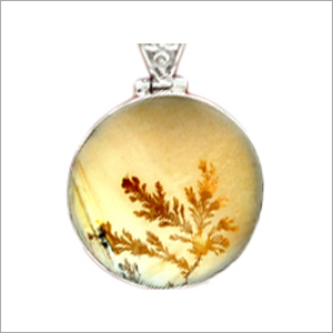 Round Scenic Dendric Agate Pendant