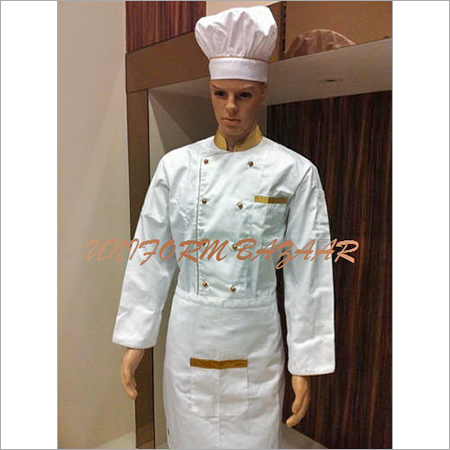 Golden Piping White Chef Coat