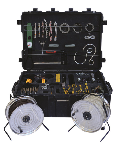 Hook & Line Set - Hard Plastic Case, 60x40x25cm, Black | Versatile Rescue Tools, Durable Kit, Easy Transport