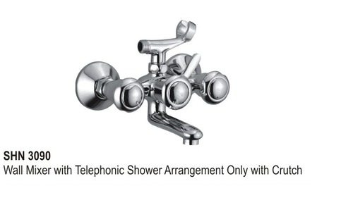 Wall mixer telephonic arrangement only with crutch