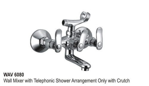 Wall mixer telephonic arrangement only with crutc