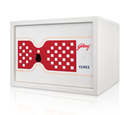 GODREJ CERES COFFER SAFE RED - Steel Body 250x350x250 mm, Red, 14L | Twin Steel Bolts, Removable Shelf, Wall Mountable