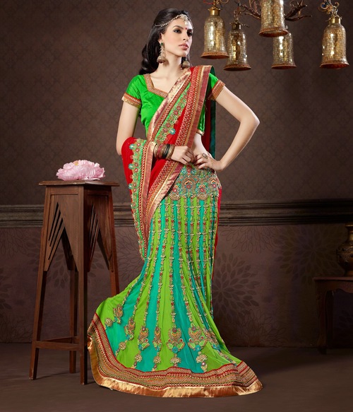 Unique Embroidered Lehenga Saree