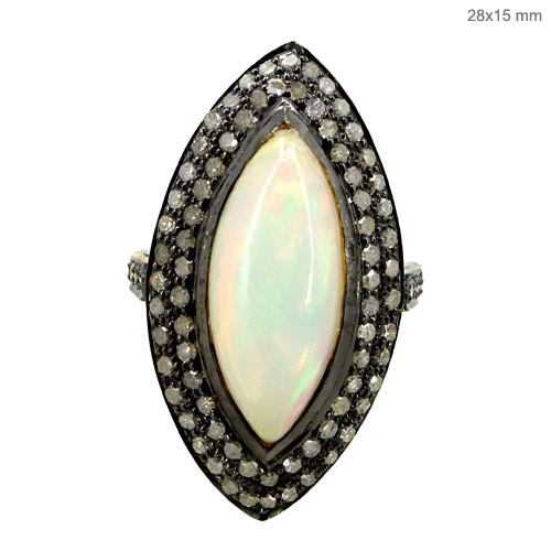 Opal Diamond Ring
