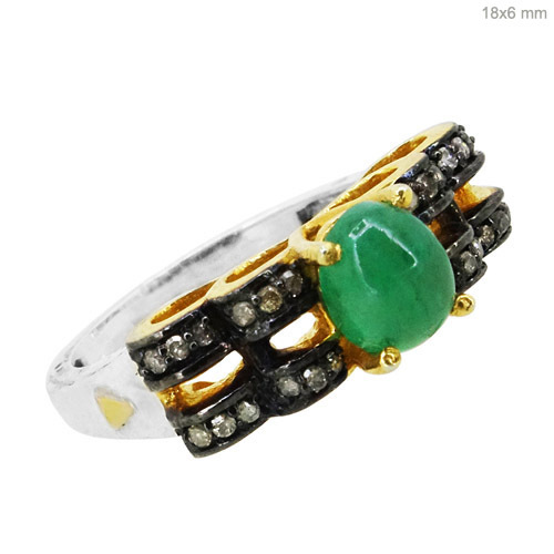 Emerald Diamond Gold Ring