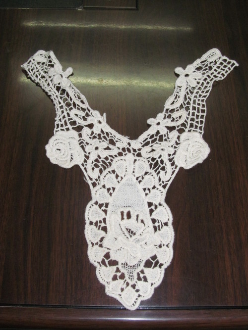 Ribbons & Laces - Beaded Lace 12x8 Inches, Off-White | Elegant Design, Intricate Floral Pattern, Soft Texture, Durable Material
