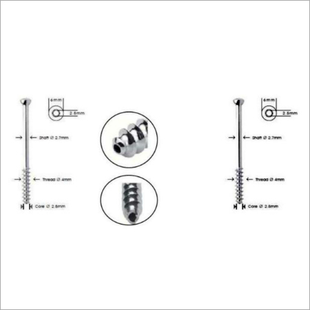 Small Cannulated Cancellous Screws 4.0mm Dia Short Thread