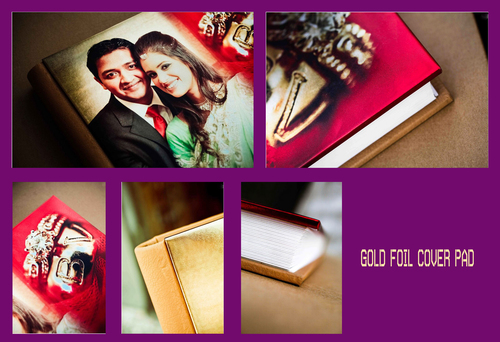 Gold Foil Cover Pad Digital Picture Albums