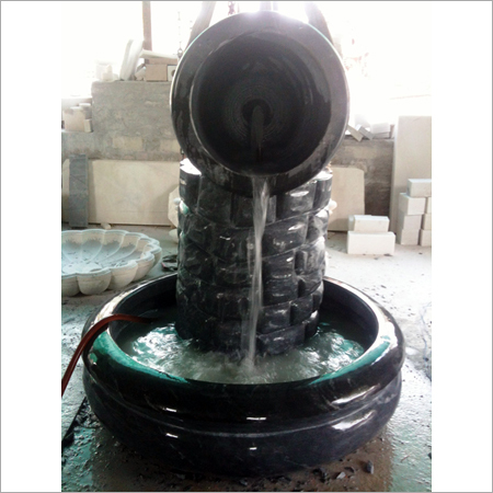 Designer Marble Fountains - Marble Varied Height Black | Waterproof Durable Elegant Look Easy Install Submersible Pump 12V Power 1 Year Warranty