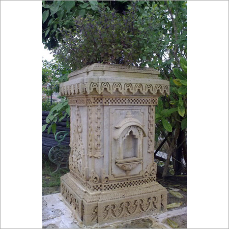 Outdoor Marble Tulsi Pot