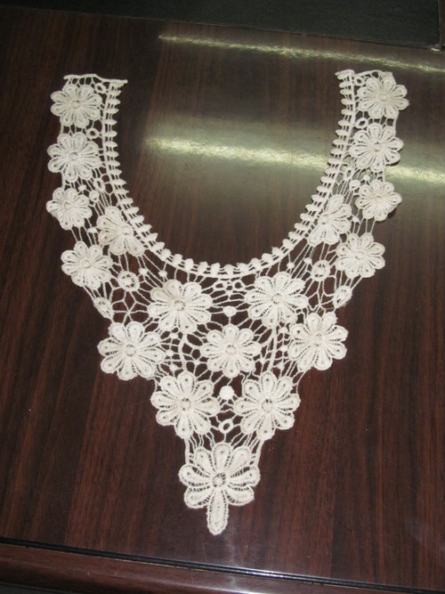 Neck Patch - Lace Material, Varied Dimensions, Off-white Color | Floral Design, Lightweight, Durable, Elegant Style, Easy Application