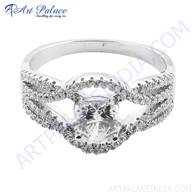 Shining Cubic zirconia Silver Jewelry  Ring