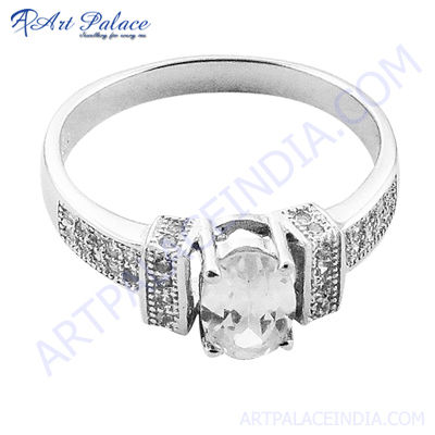 Designer Cubic Zirconia Stone Silver Ring