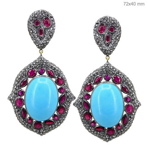 Gemstone Diamond Earrings